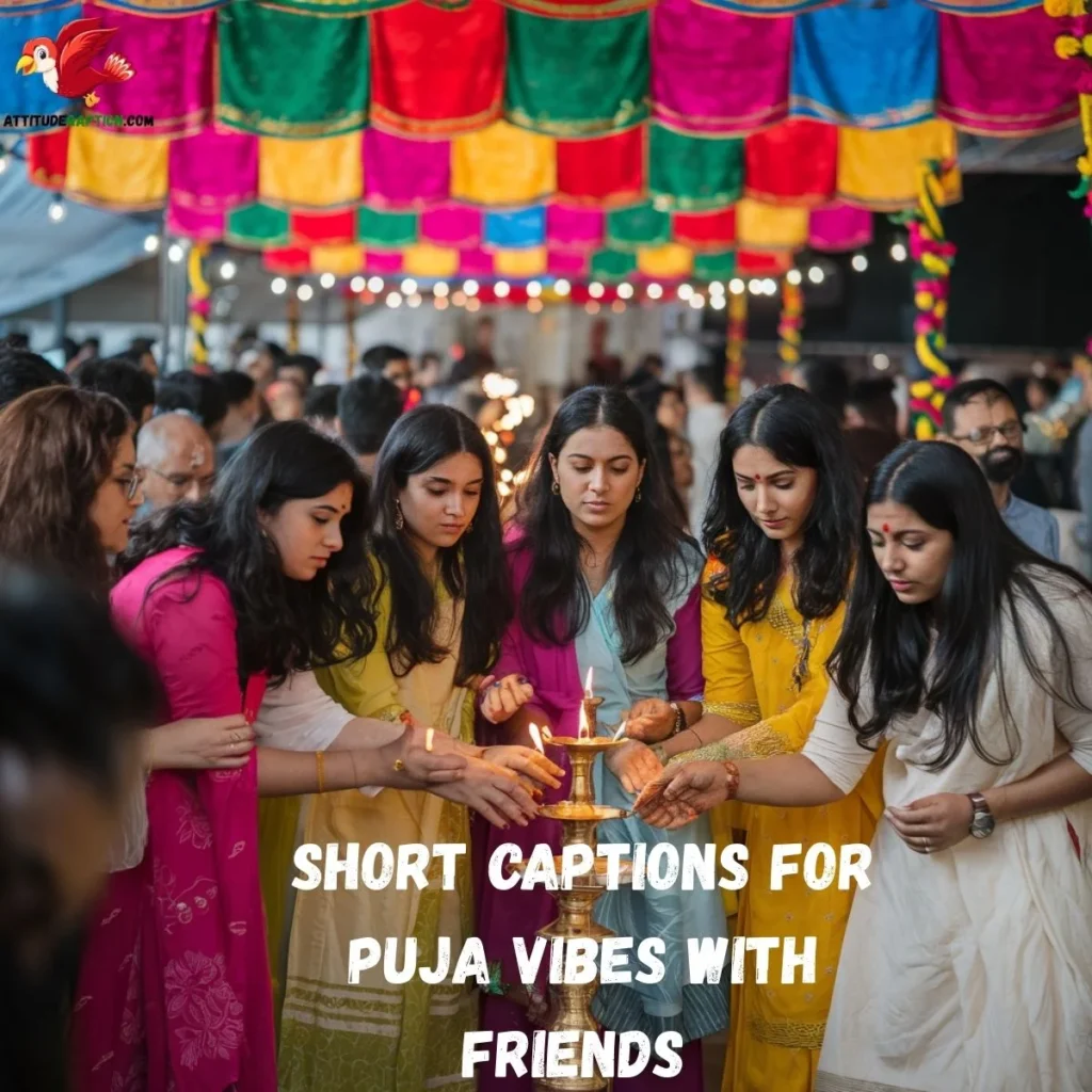 Short Captions For Puja Vibes With Friends 